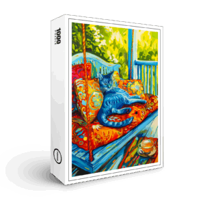 raxxa Premium-Puzzle: Cat is Grooming on Swing