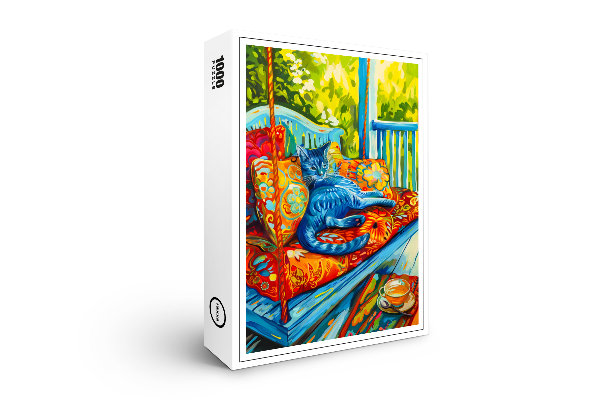 raxxa Premium-Puzzle: Cat is Grooming on Swing