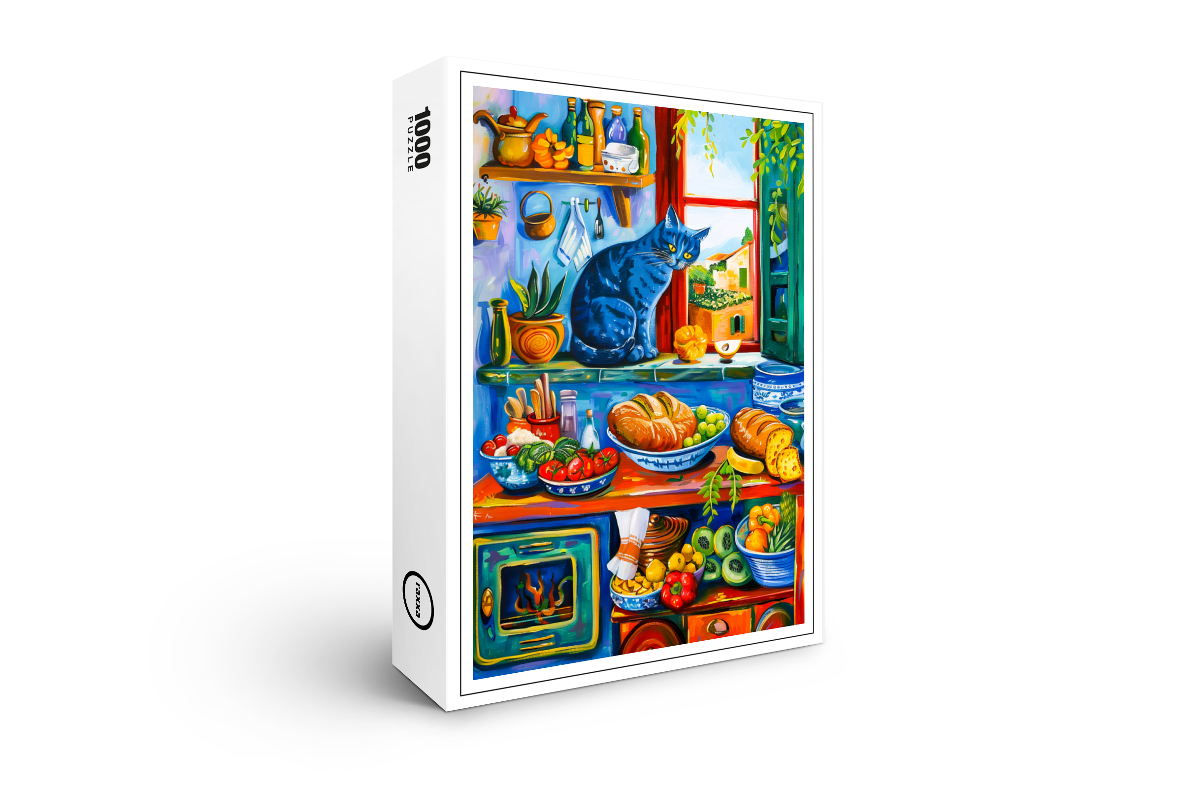 raxxa Premium-Puzzle: Cat Looking Out Kitchen Window