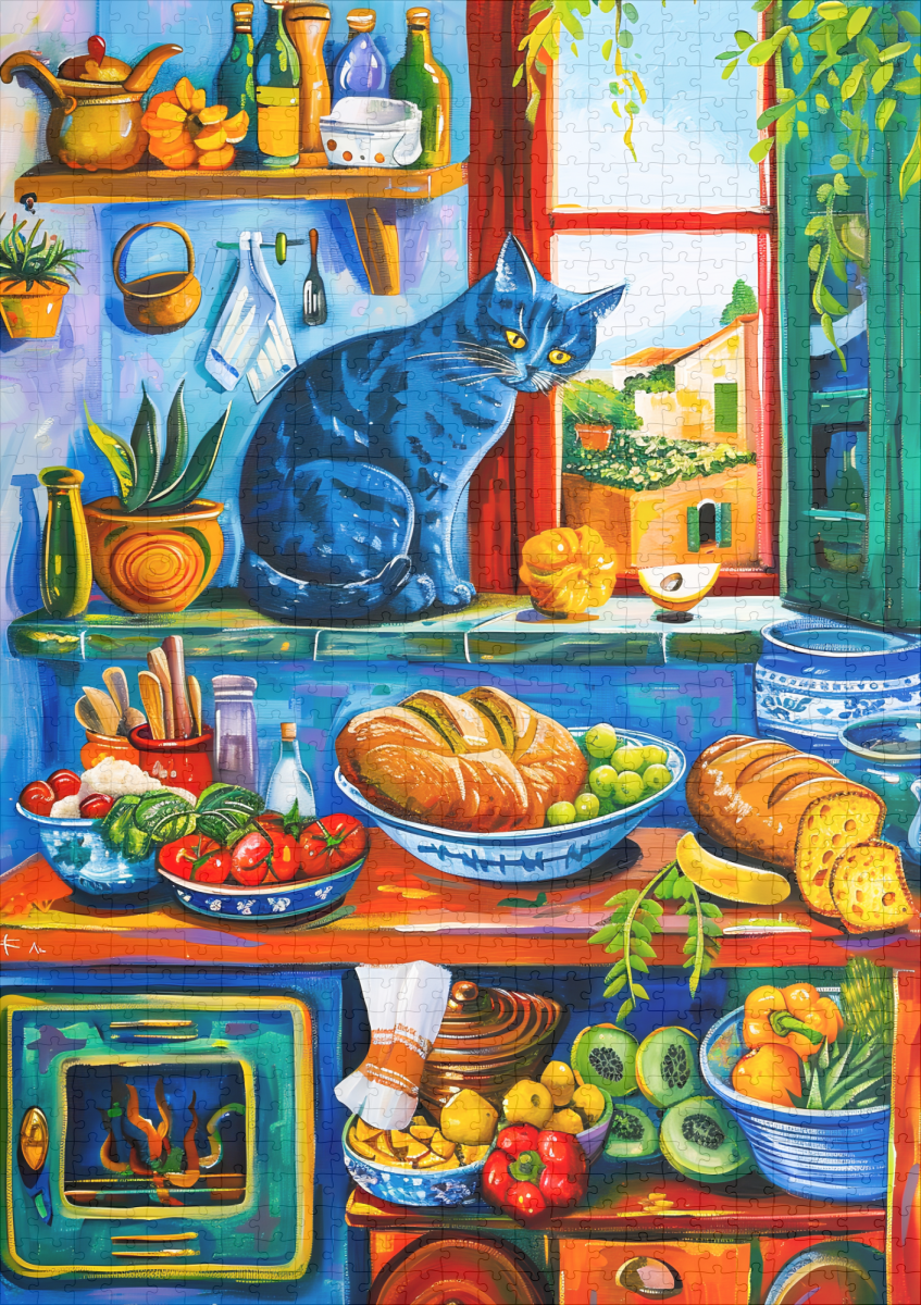 raxxa Premium-Puzzle: Cat Looking Out Kitchen Window – Image 2