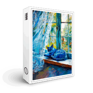 raxxa Premium-Puzzle: Cat is Sleeping on Window Ledge