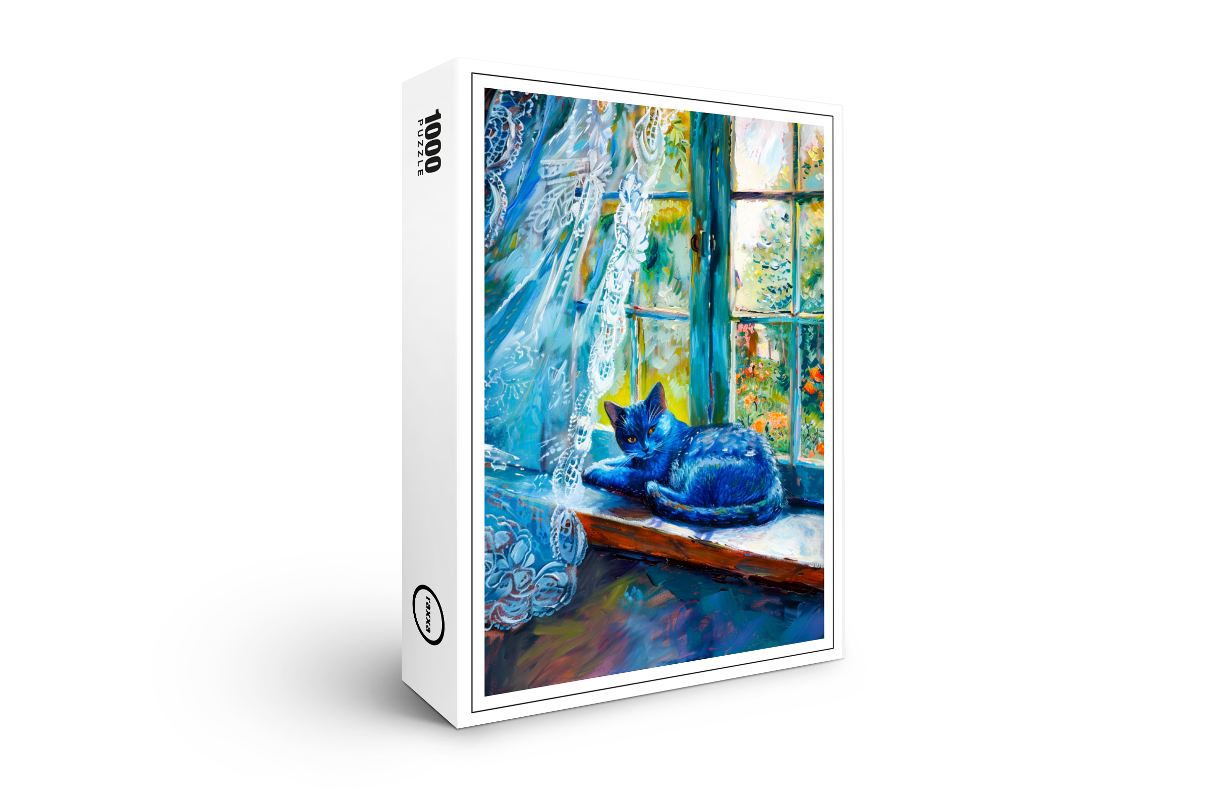 raxxa Premium-Puzzle: Cat is Sleeping on Window Ledge