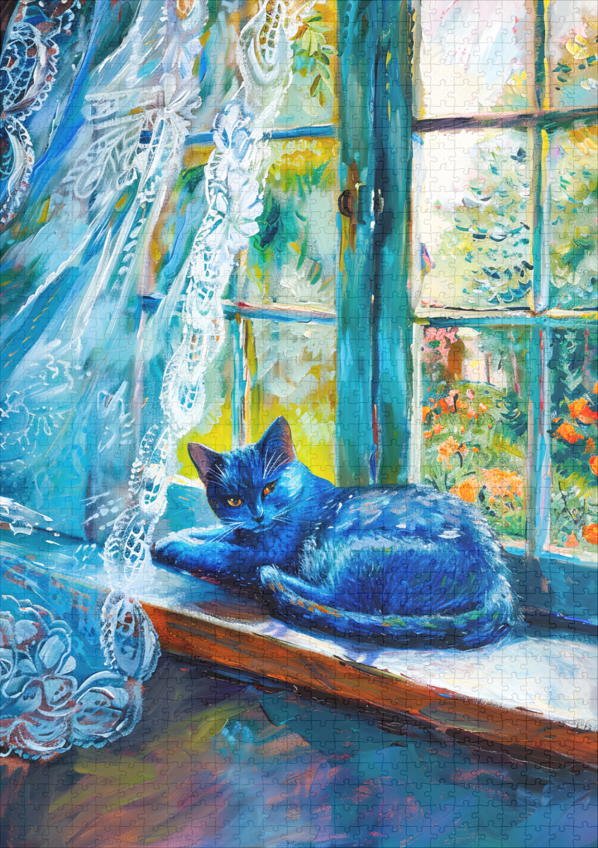 raxxa Premium-Puzzle: Cat is Sleeping on Window Ledge - Imagen 2