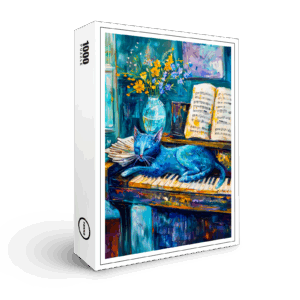 raxxa Premium-Puzzle: Cat is Sleeping on Piano