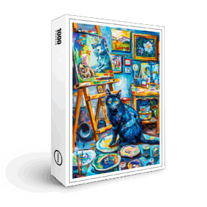 raxxa Premium-Puzzle: Cat sitting in Painters Studio