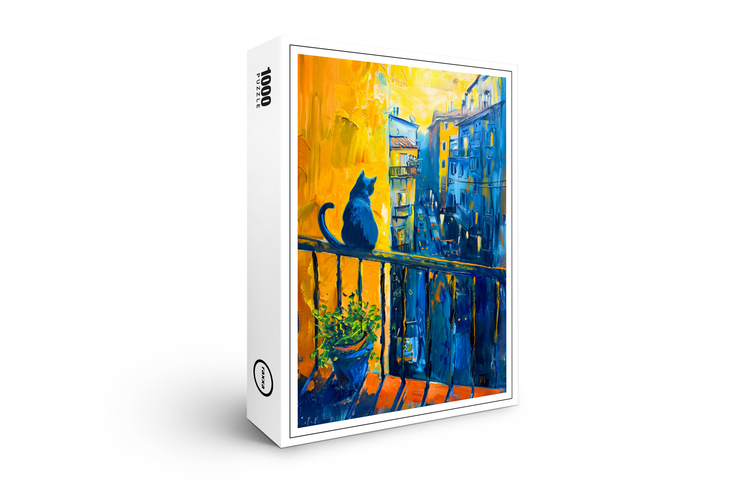 raxxa Premium-Puzzle: Cat is sitting on Balcony Railing