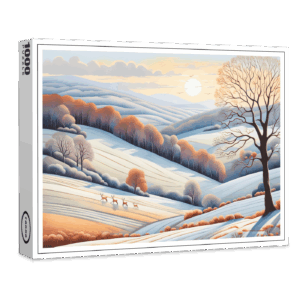 raxxa Premium-Puzzle: Pastel Watercolor Sunny Winter Landscape