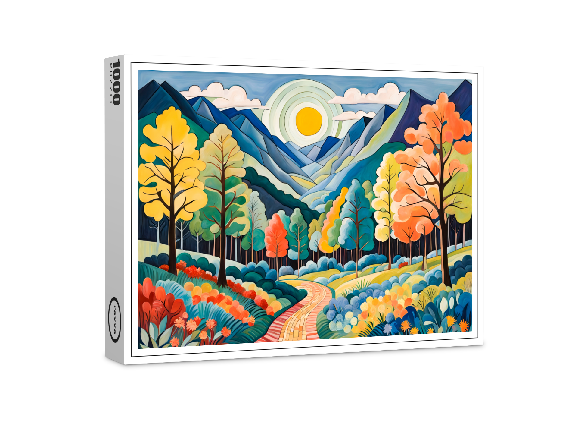 raxxa Premium-Puzzle: Mountainous Autumn Landscape with Trail