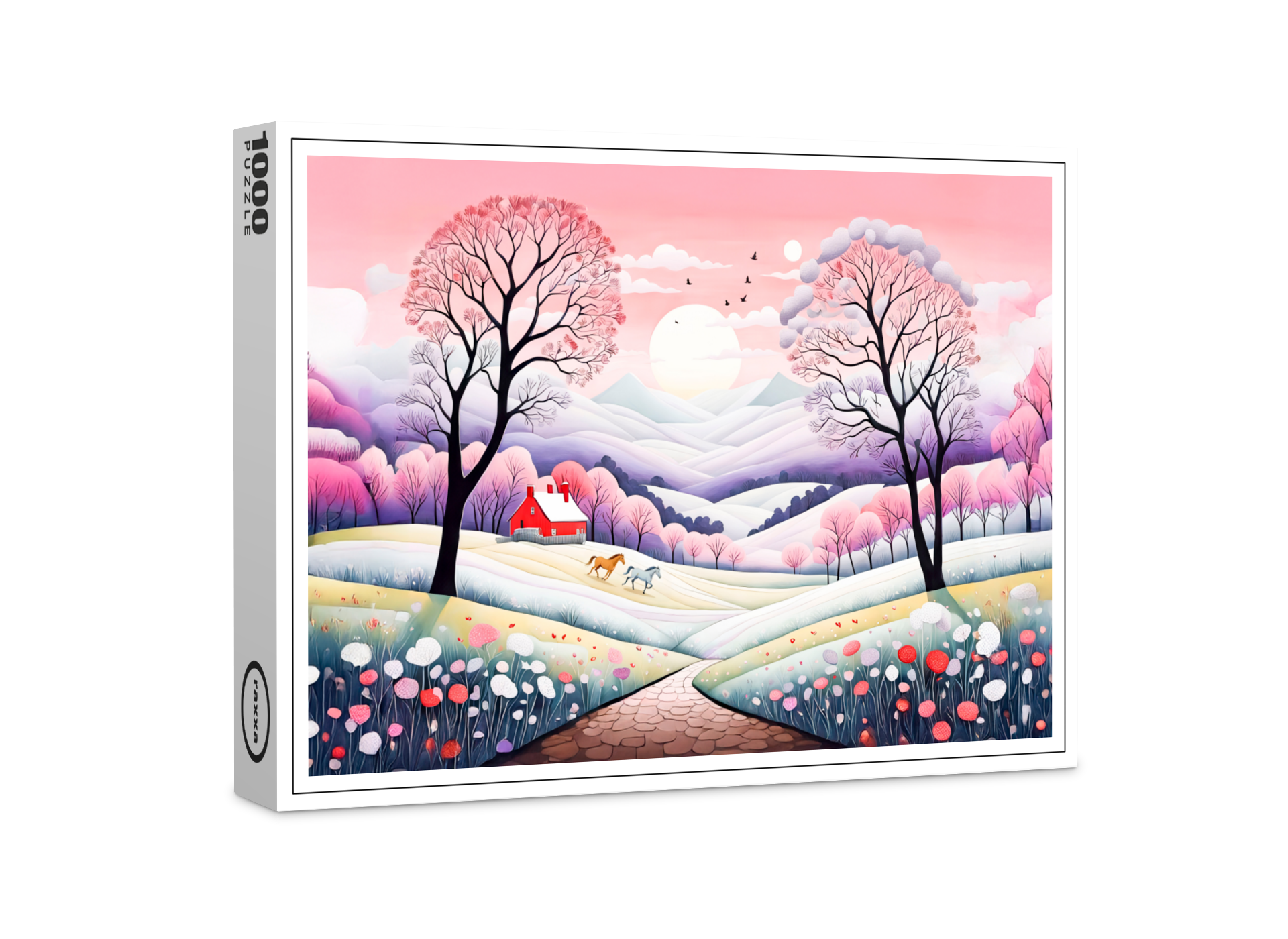 raxxa Premium-Puzzle: Rural Landscape Winter to Spring Transition