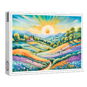 raxxa Premium-Puzzle: Summer Hillside with Lavender and Flower Fields