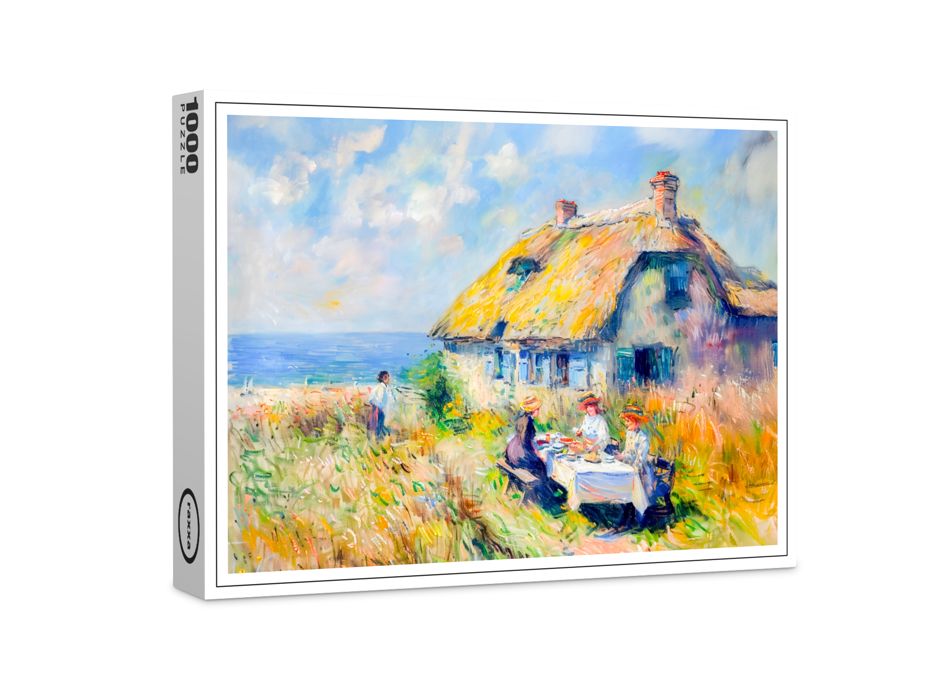 raxxa Premium-Puzzle: Picnic by the Sea Impressionist Artwork