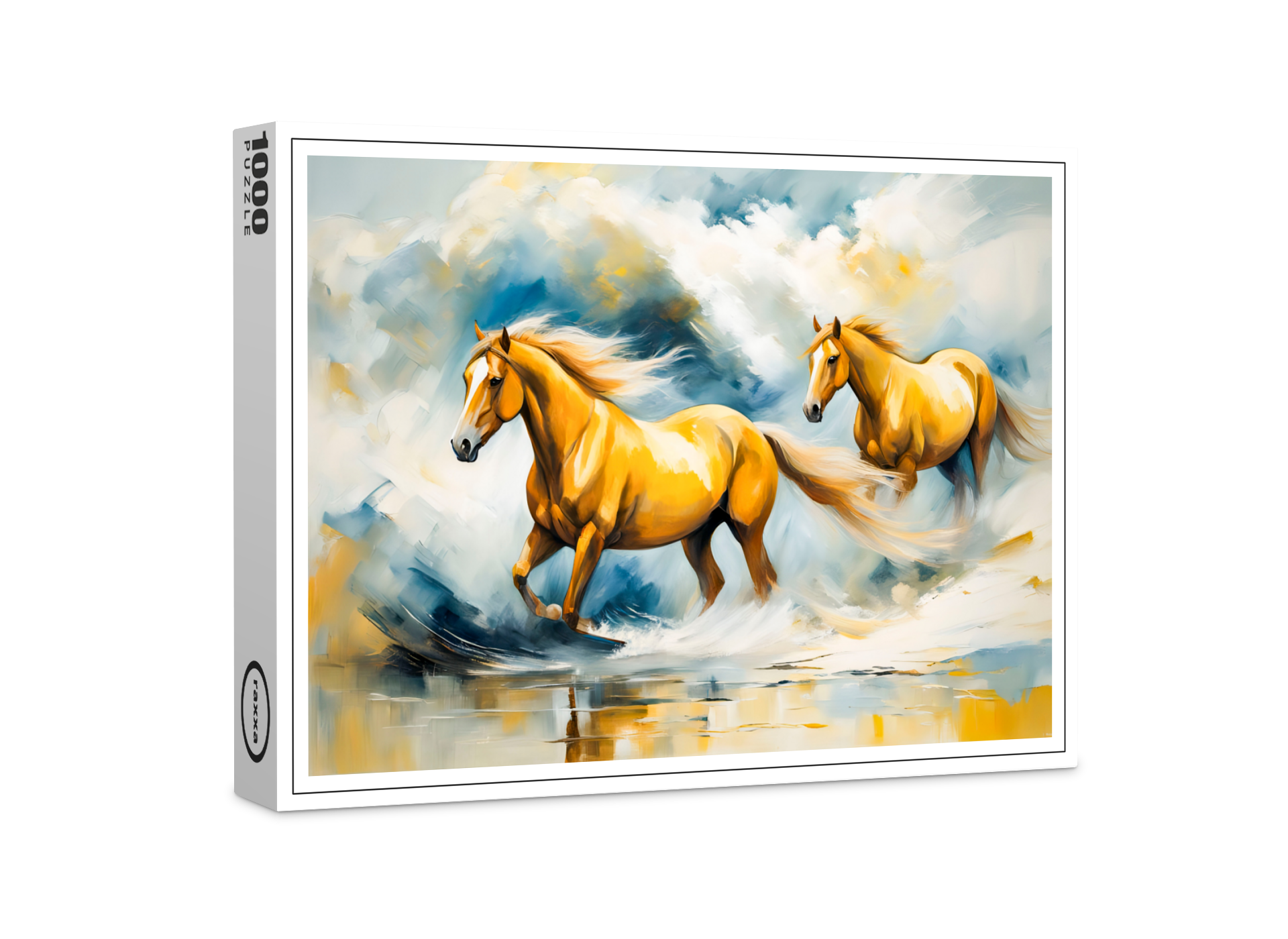 raxxa Premium-Puzzle: Two Chestnut Horses Running Through Red Sand