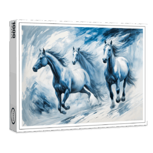 raxxa Premium-Puzzle: Wild Horses Running Through Waves