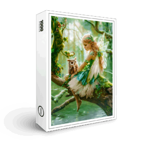 raxxa Premium-Puzzle: Enchanting Fairy with Owl in Forest