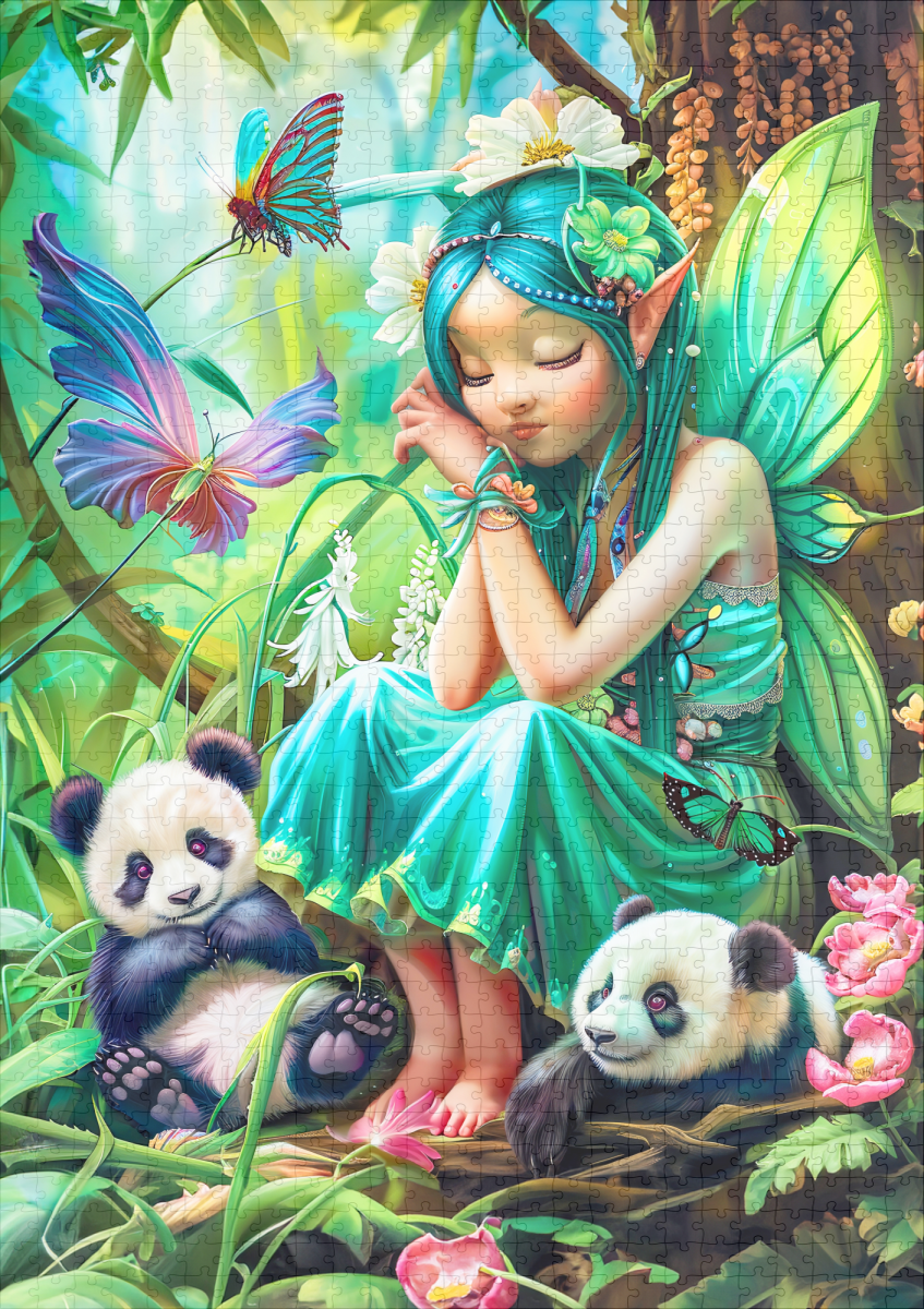raxxa Premium-Puzzle: Forest Fairy with Gentle Pandas - Image 2