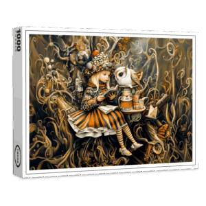raxxa Premium-Puzzle: Little Girl with Owl in a Tree Root House