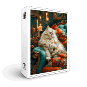 raxxa Premium-Puzzle: Cozy Cat Napping in Comfortable Setting