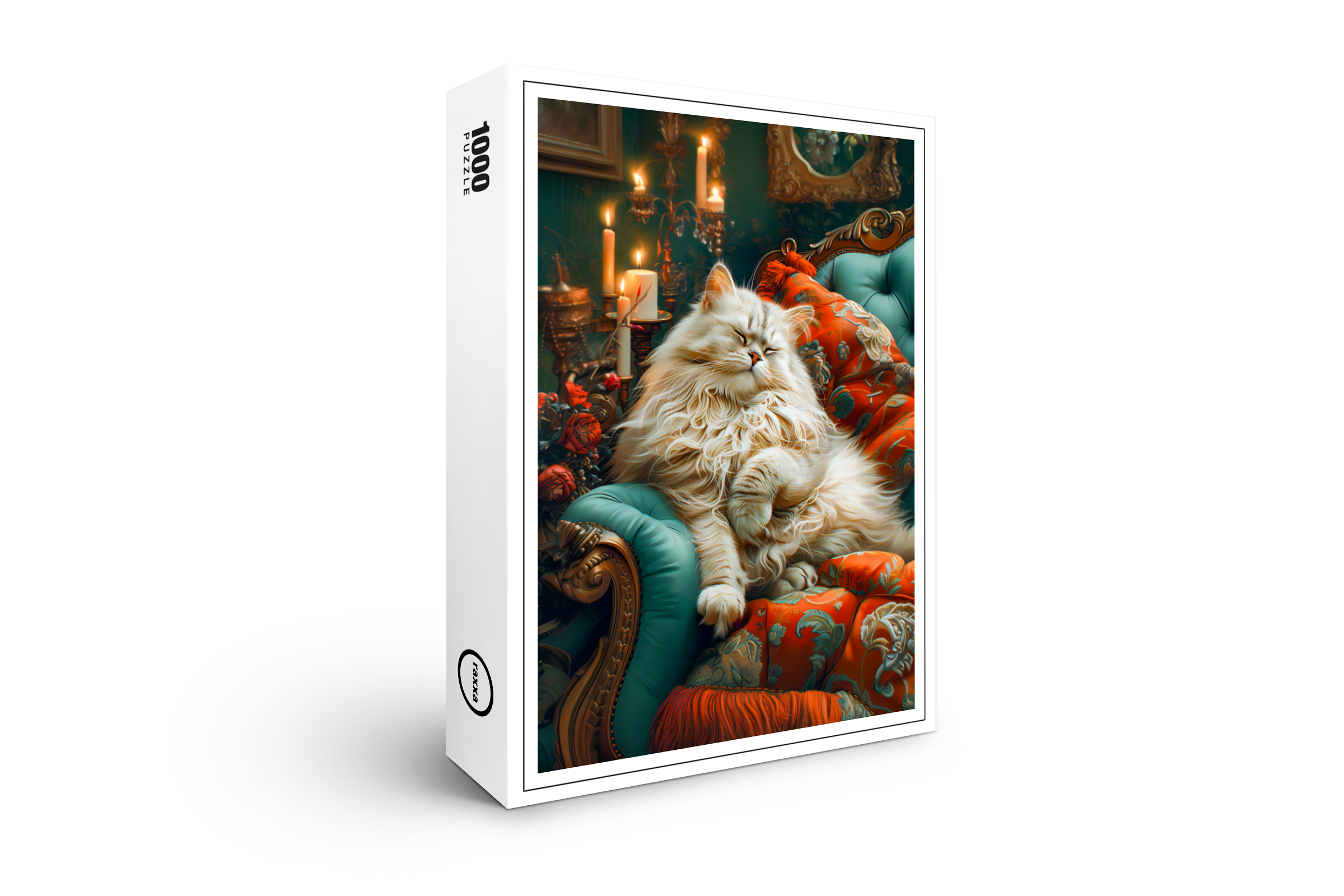 raxxa Premium-Puzzle: Cozy Cat Napping in Comfortable Setting