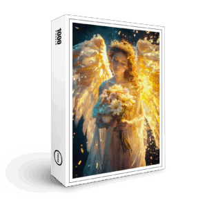 raxxa Premium-Puzzle: Heavenly Serenity Female Angel with with a Bouquet