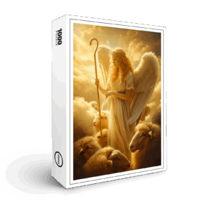 raxxa Premium-Puzzle: Heavenly Serenity Female Angel with Sheep and Shepherd Crook