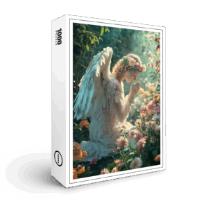 raxxa Premium-Puzzle: Angel praying in a flowerbed