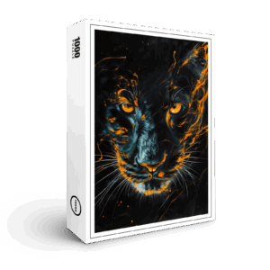 raxxa Premium-Puzzle: Orange Neon Black Panther Light Trails