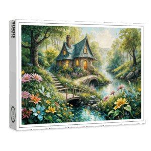 raxxa Premium-Puzzle: Charming Cottage by Serene Stream