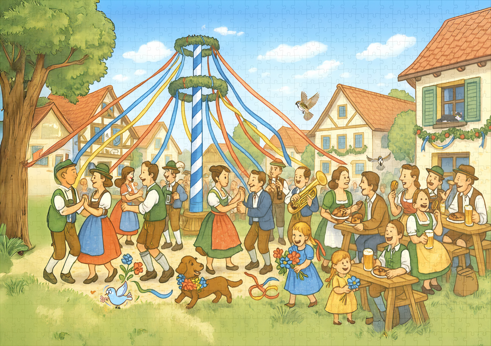 raxxa Premium-Puzzle: Dance Under Maypole in bavarian village - immagine 2