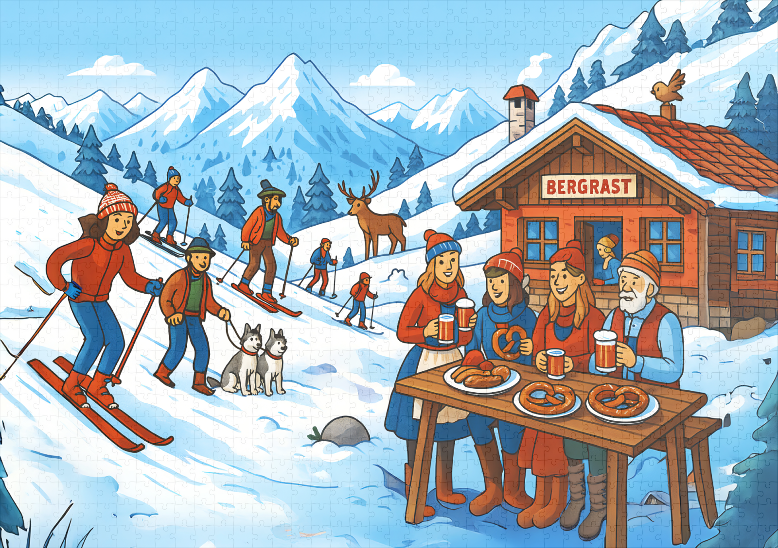 raxxa Premium-Puzzle: Cabin Magic with Skiing - immagine 2