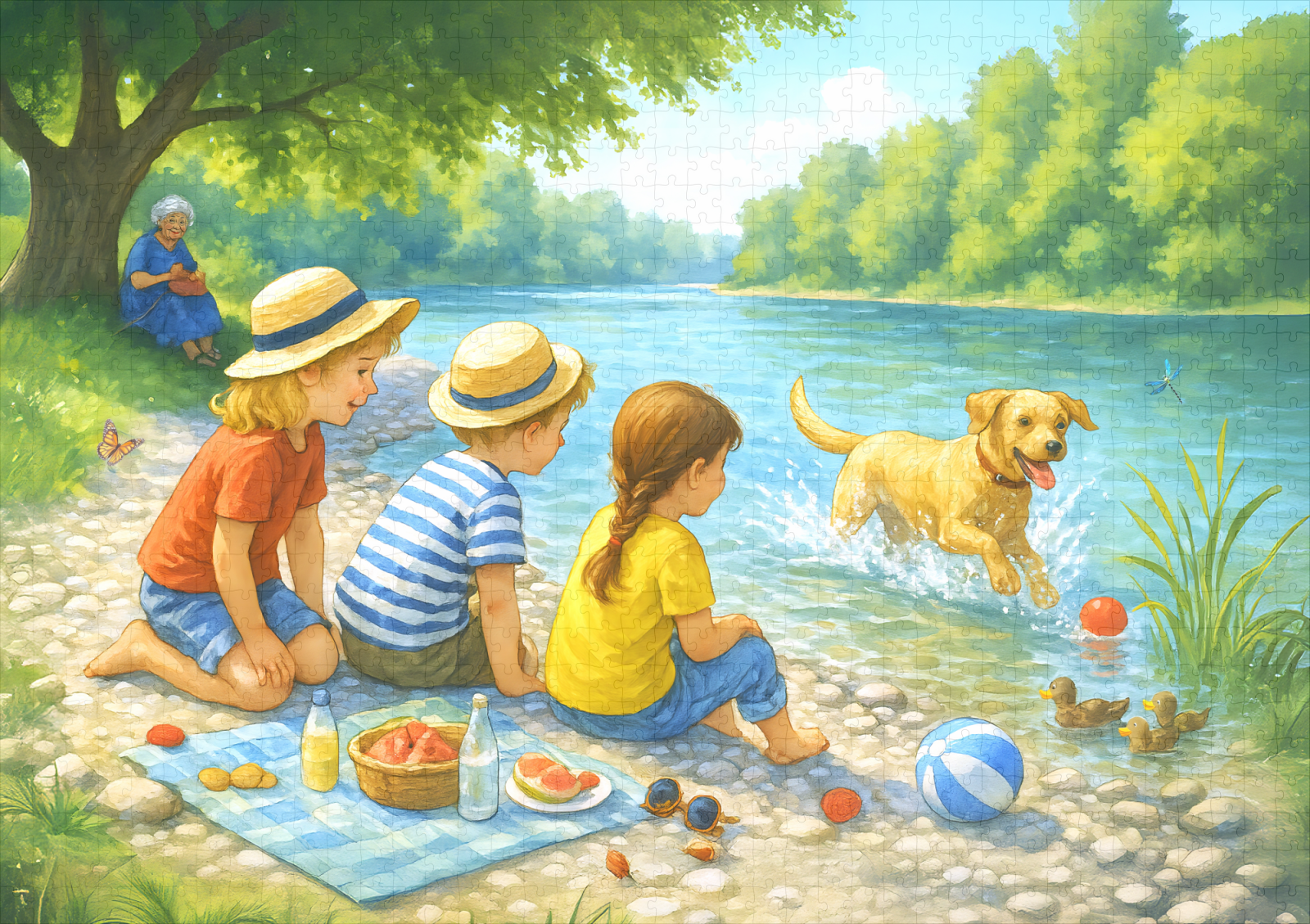 raxxa Premium-Puzzle: Kids Picnic by Iasar River – Image 2