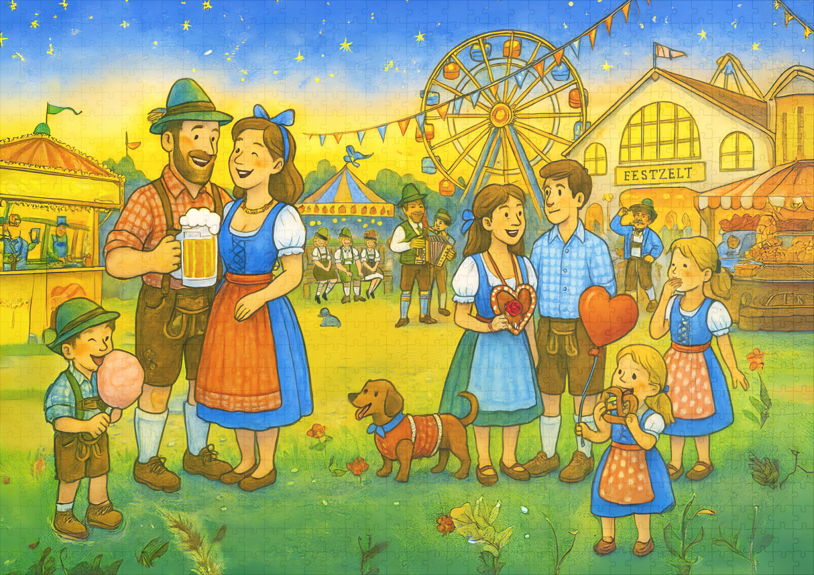 raxxa Premium-Puzzle: Bavarian culture Oktoberfest with Fair - immagine 2