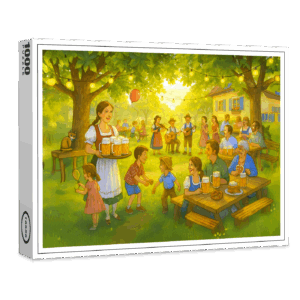 raxxa Premium-Puzzle: Sunny Bavarian Beer Garden in Summer
