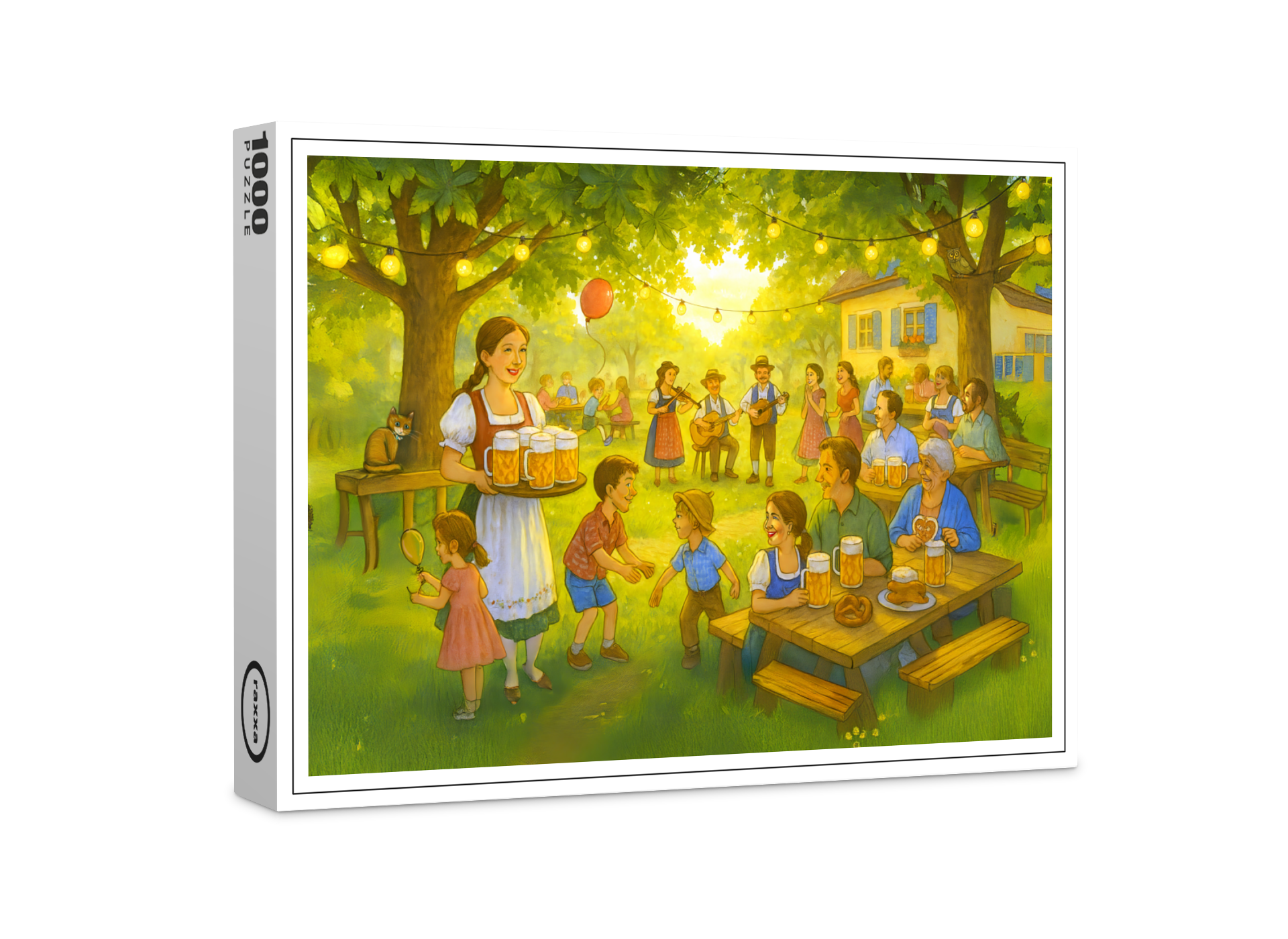 raxxa Premium-Puzzle: Sunny Bavarian Beer Garden in Summer