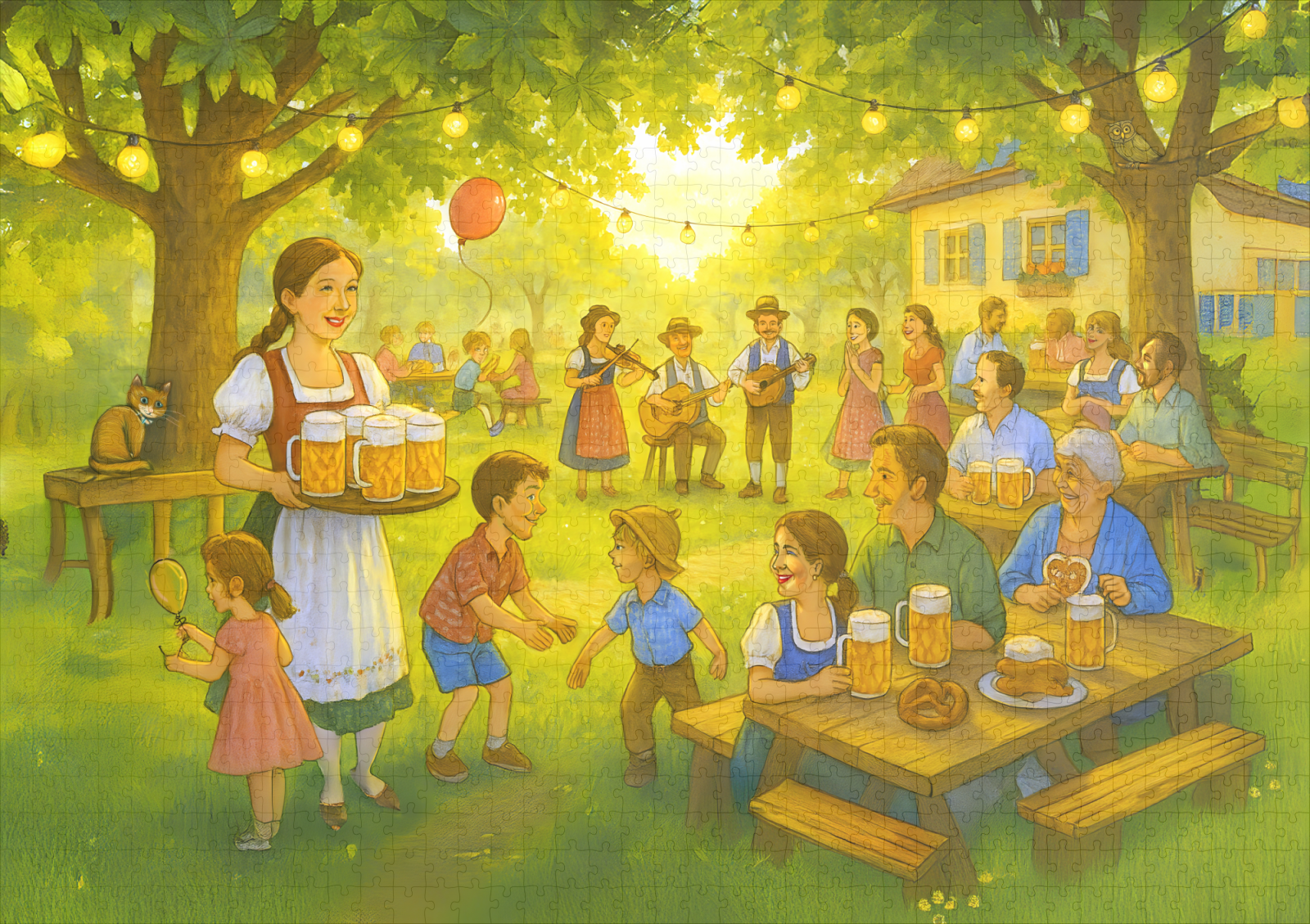 raxxa Premium-Puzzle: Sunny Bavarian Beer Garden in Summer - Image 2