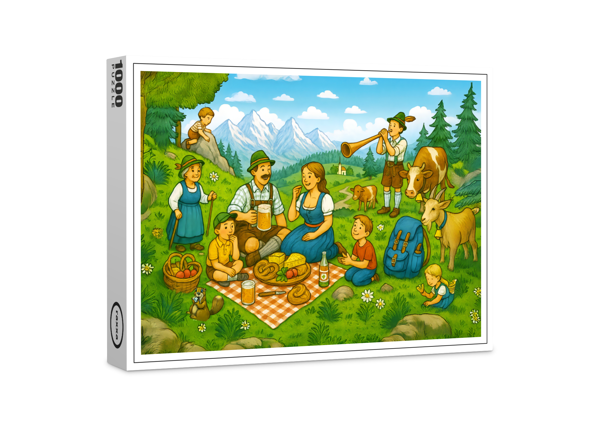 raxxa Premium-Puzzle: Picnic on Alpine Meadow