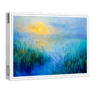 raxxa Premium-Puzzle: Blue Grasslands at Sunrise at morning
