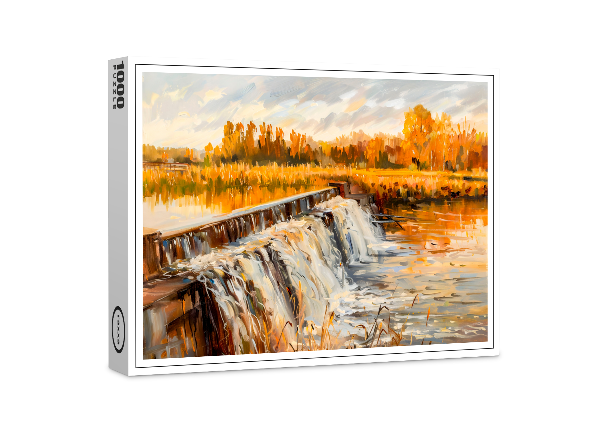 raxxa Premium-Puzzle: Autumn Canal Lock Waterfall