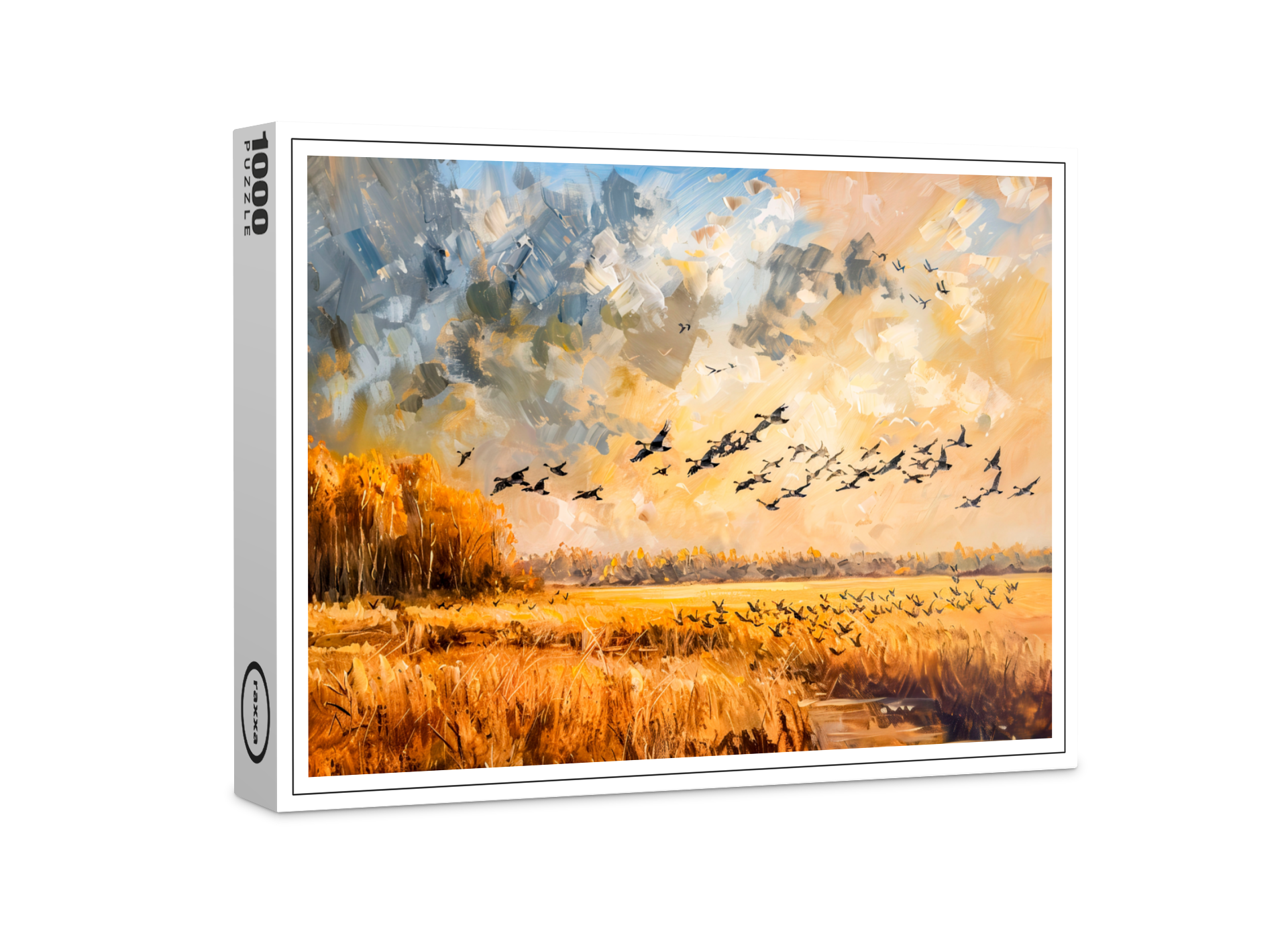 raxxa Premium-Puzzle: Autumn field with birds
