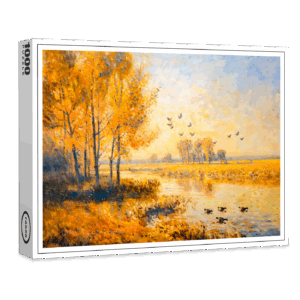 raxxa Premium-Puzzle: Autumn Riverbank with Migrating Birds in Havelland