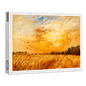 raxxa Premium-Puzzle: Wheat Field at Sunset Glow impressionisitic