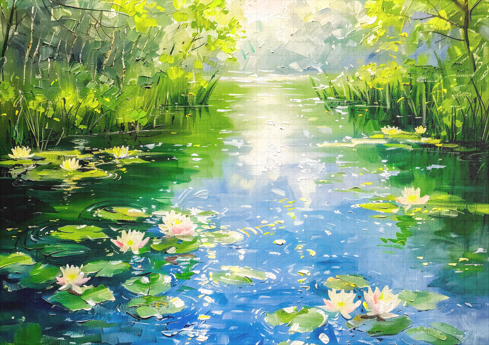 raxxa Premium-Puzzle: Summer Pond with Water Lilies - immagine 2