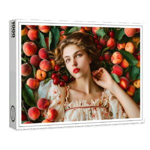 raxxa Premium-Puzzle: Woman with peaches and cherries