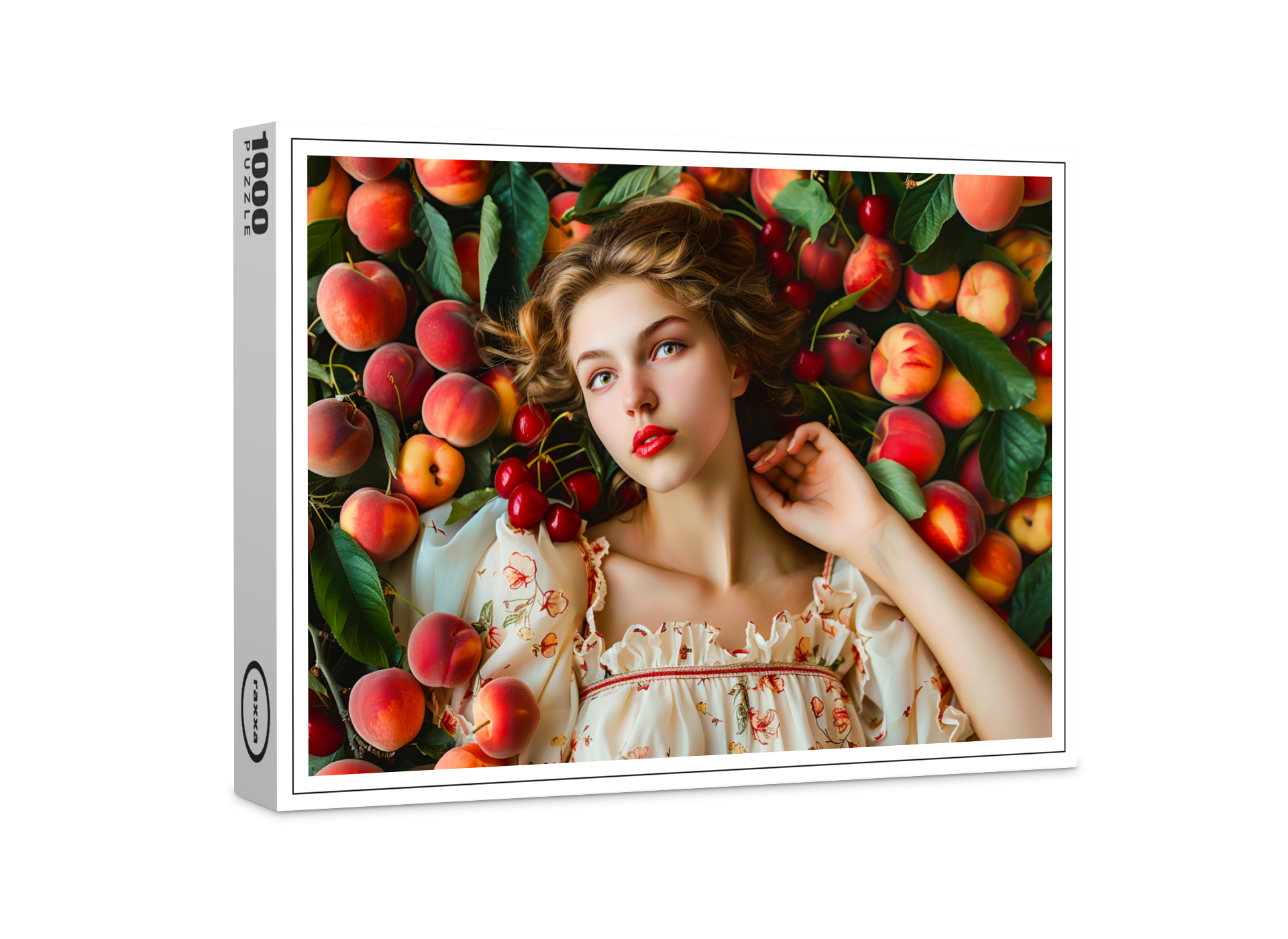 raxxa Premium-Puzzle: Woman with peaches and cherries