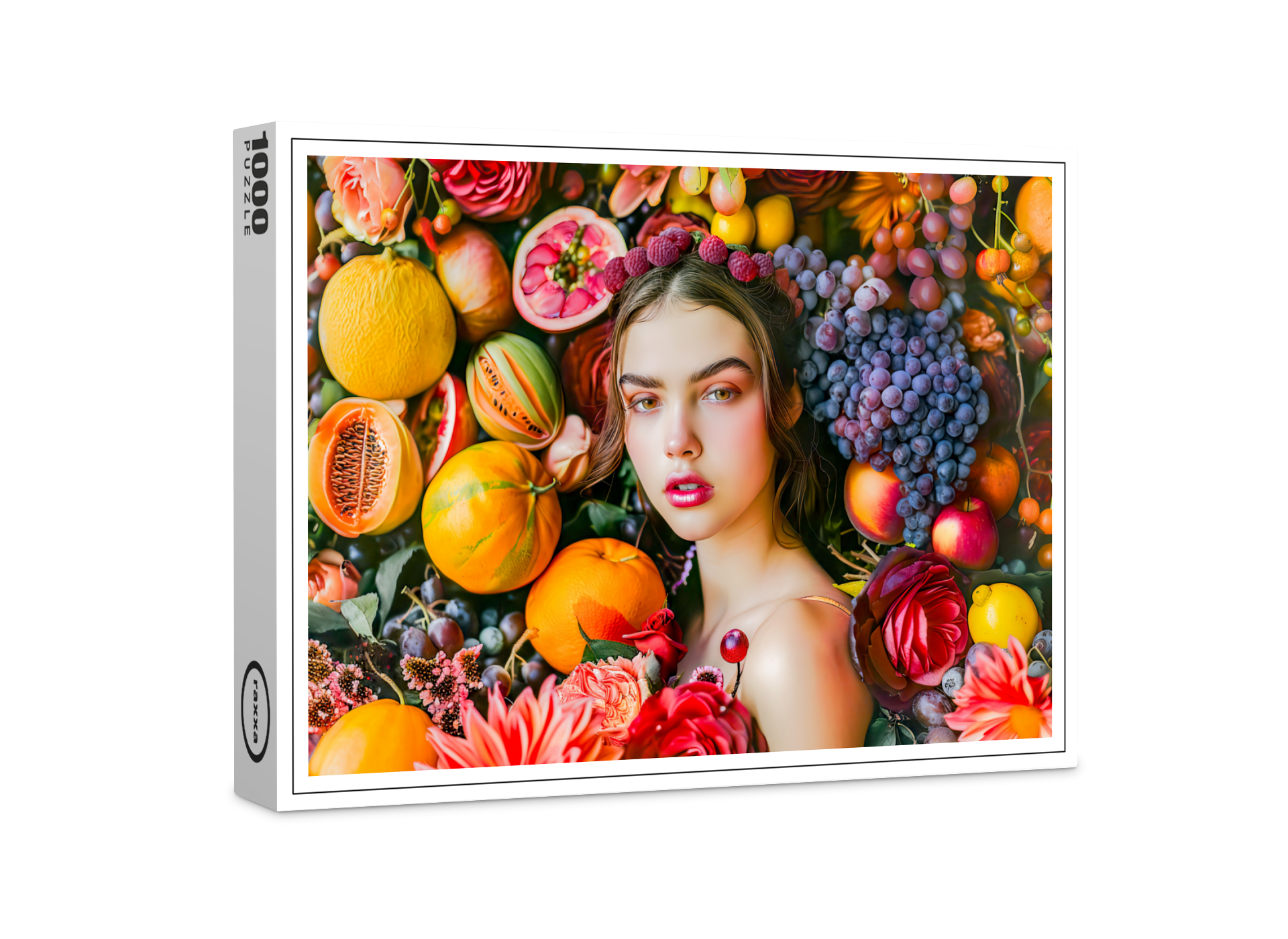 raxxa Premium-Puzzle: Woman with grapes and flower garland