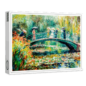 raxxa Premium-Puzzle: People on garden bridge with water lilies