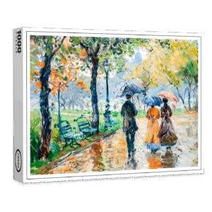 raxxa Premium-Puzzle: People with umbrellas in the park