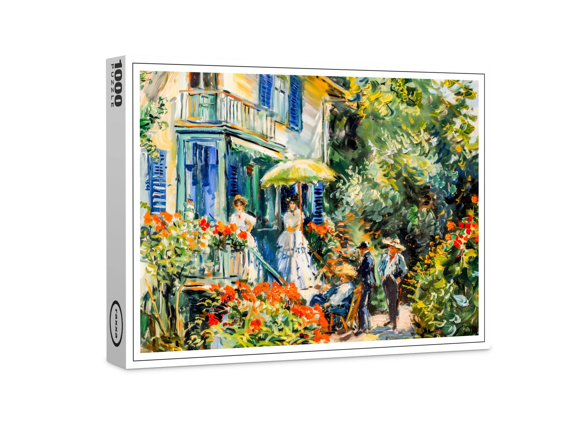 raxxa Premium-Puzzle: Group of people in garden before a villa