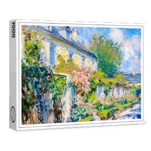 raxxa Premium-Puzzle: Impressionist roses on summer house wall