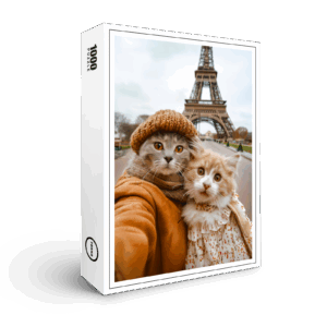 raxxa Premium-Puzzle: Romantic Cats in Paris