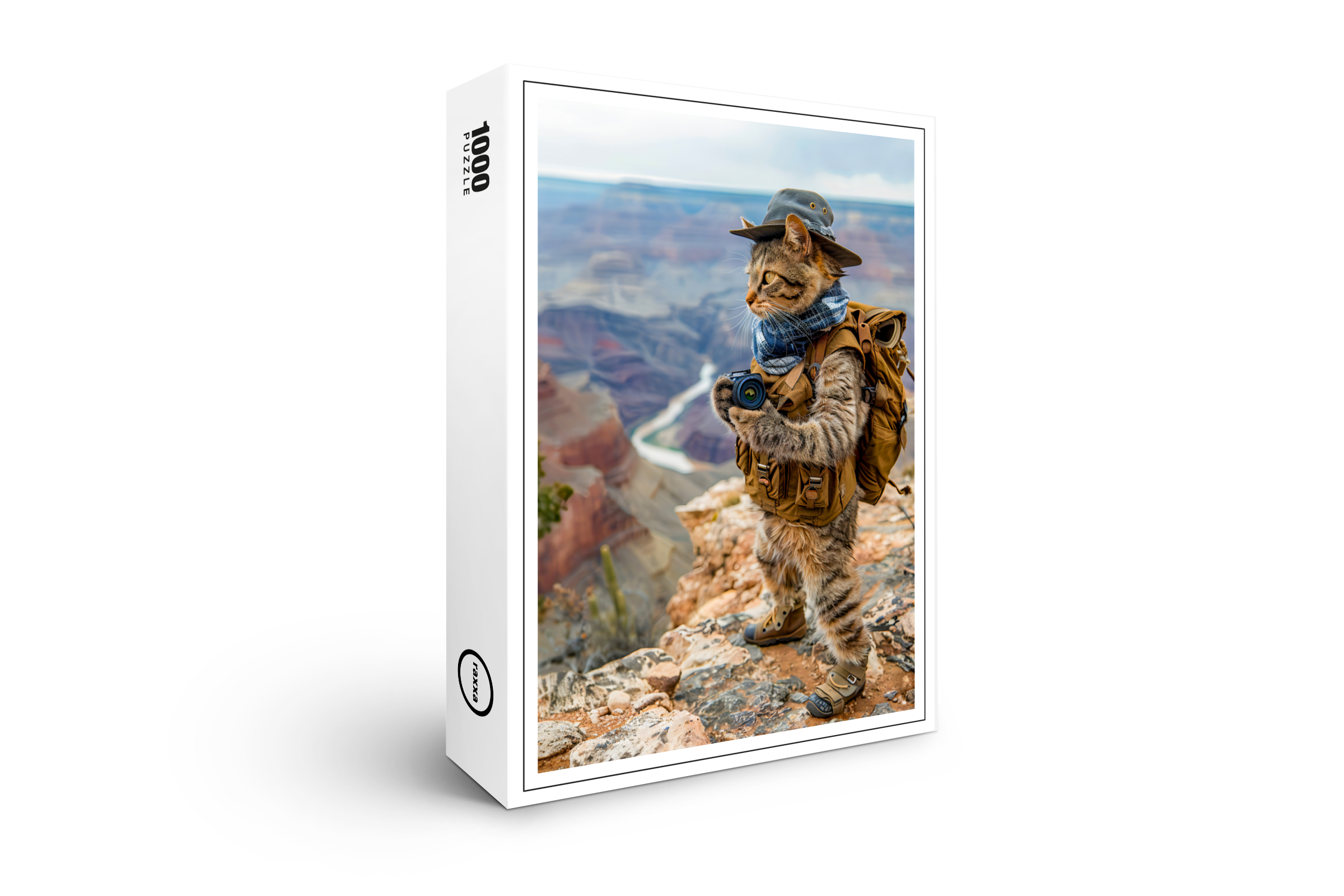 raxxa Premium-Puzzle: Cat Explorer at Grand Canyon Edge
